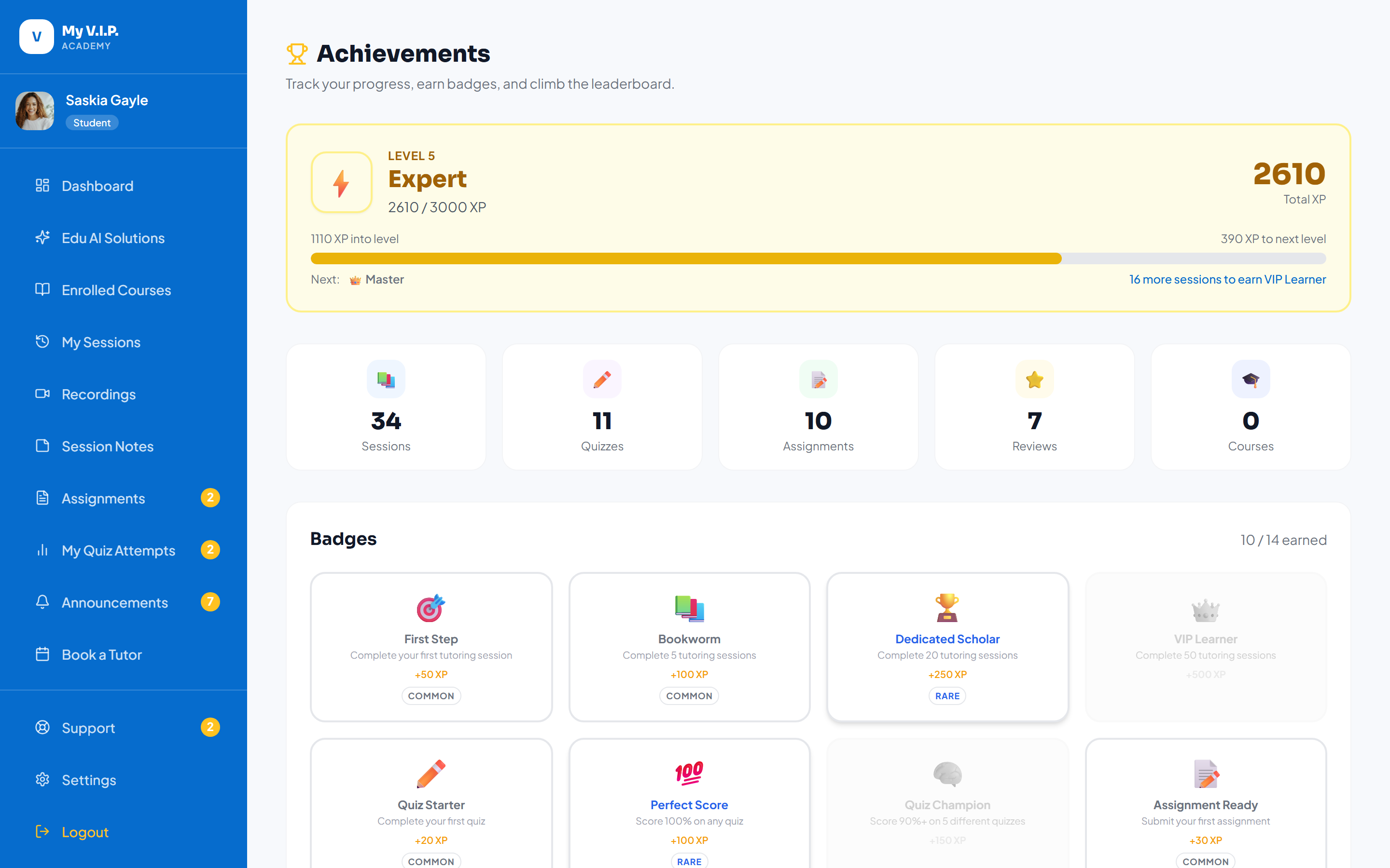 Achievements & XP