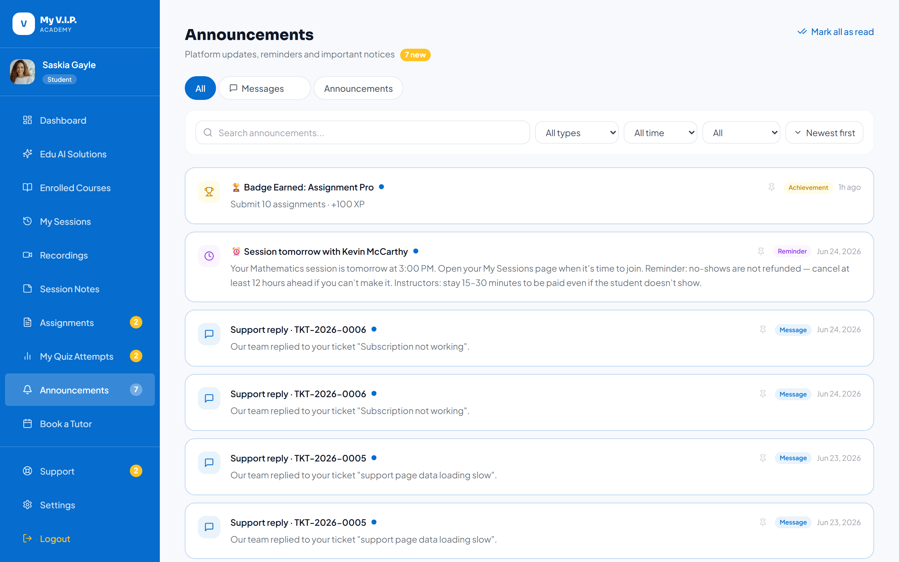 Announcements