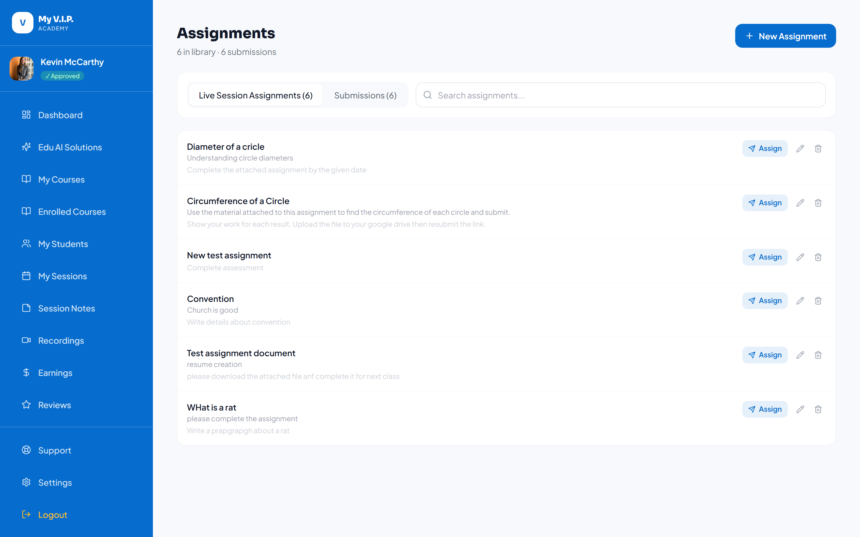 Assignments
