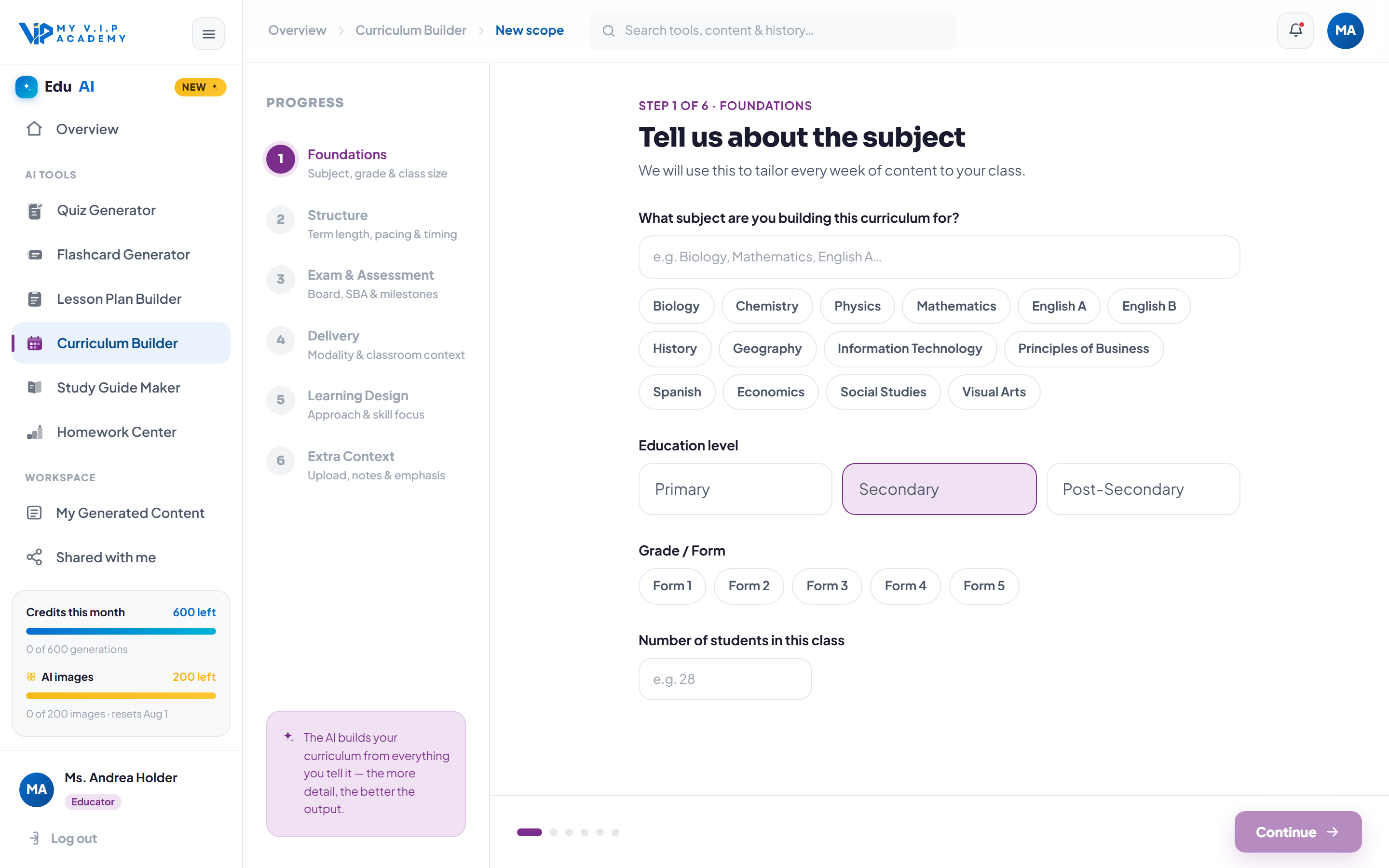 Curriculum Builder