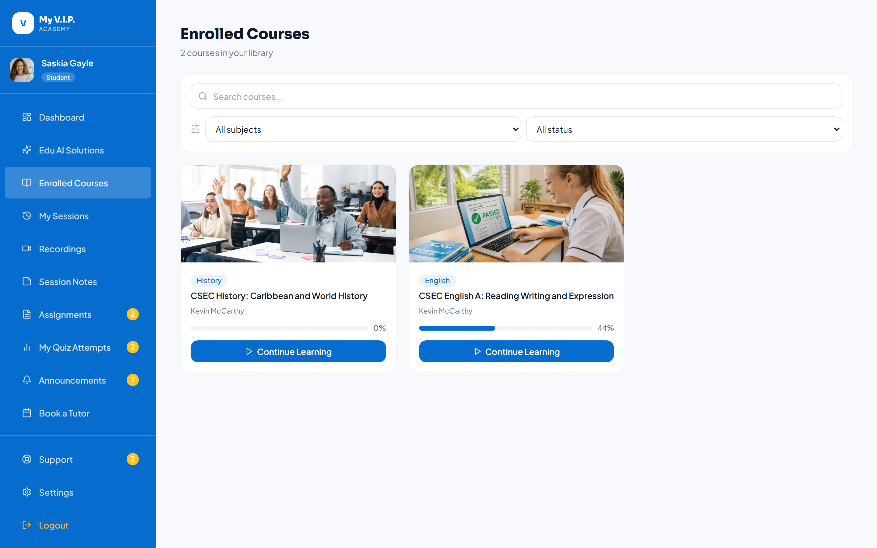 Enrolled Courses