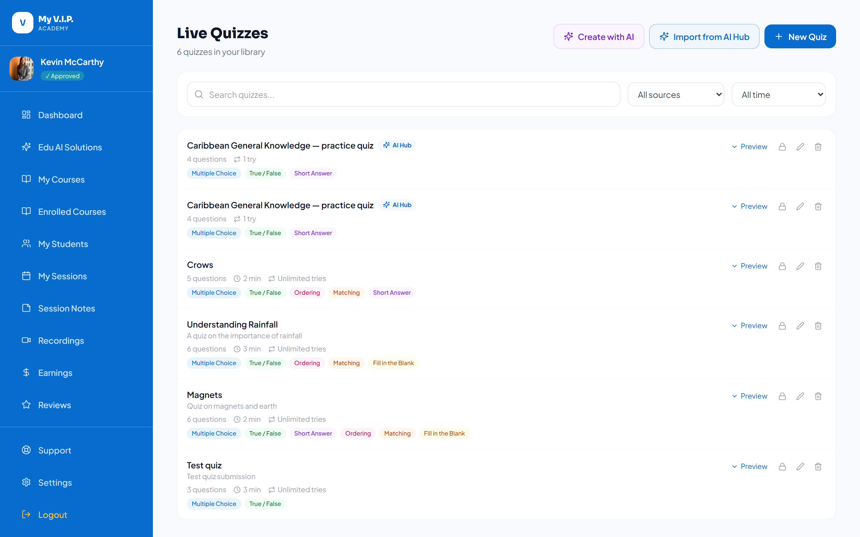 Live Quizzes