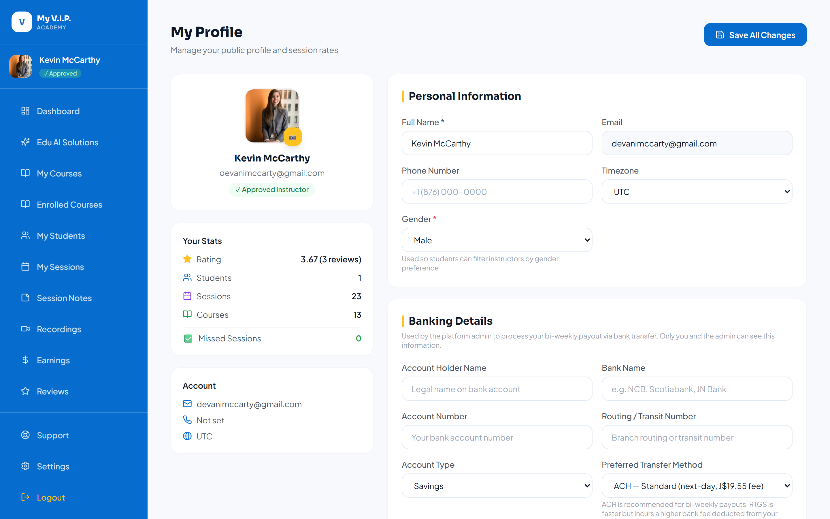 Profile & Settings