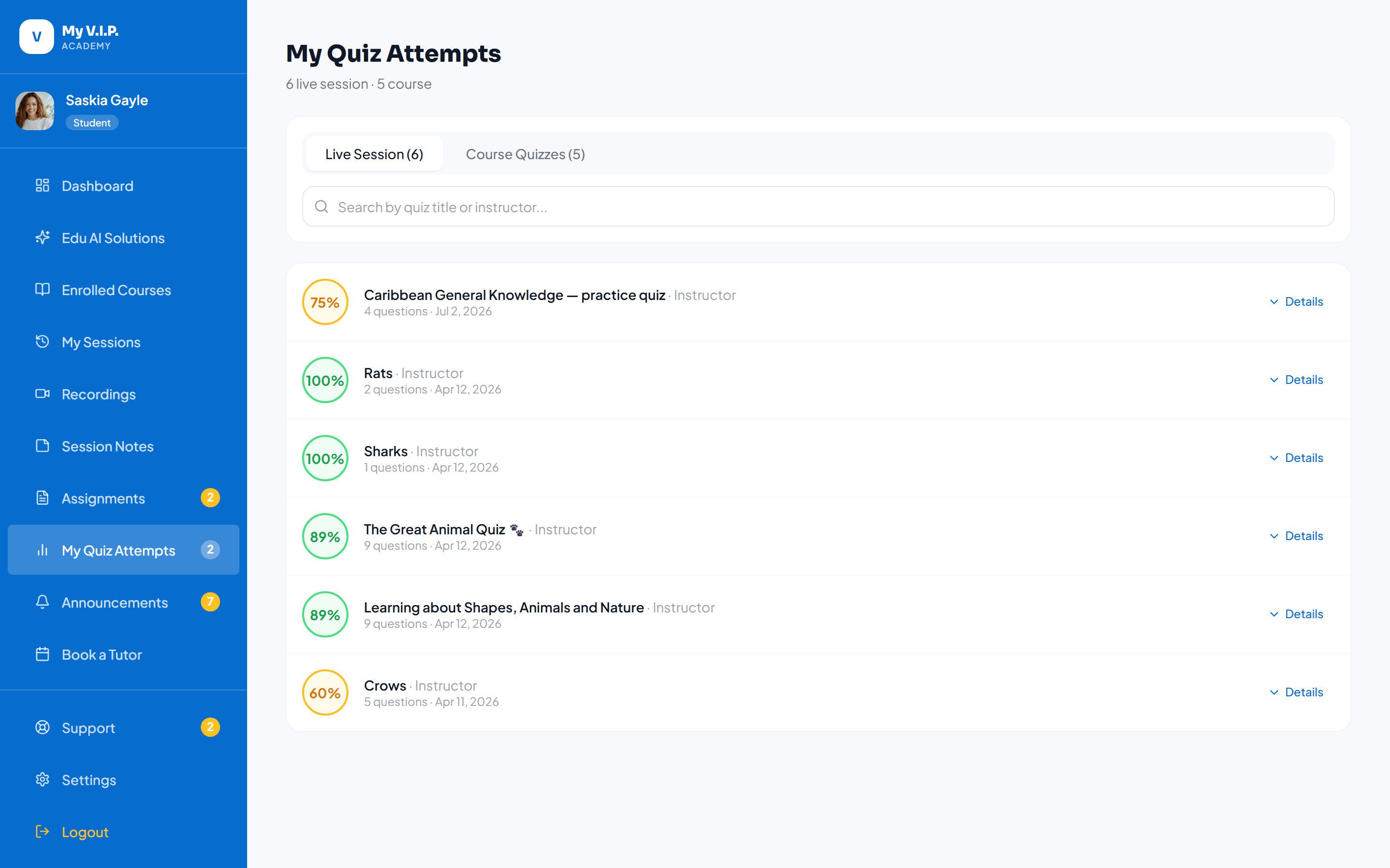 Quiz Attempts