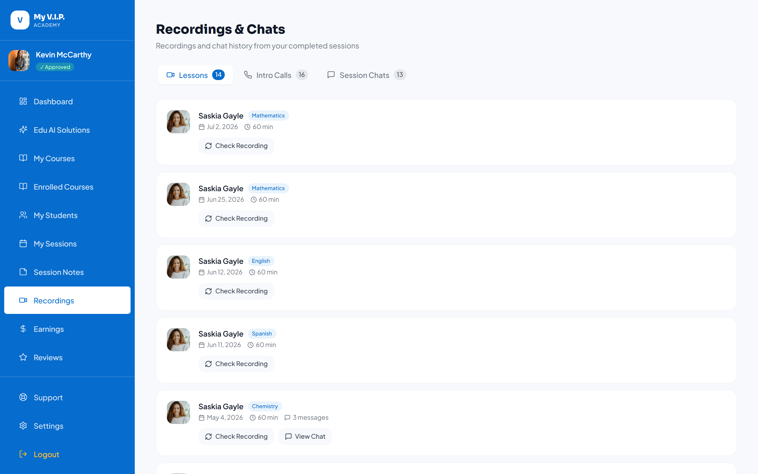 Session Recordings